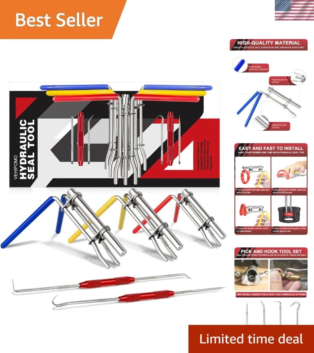 Professional 5-Piece Hydraulic Seal Installation Tool Kit for Efficient Repairs