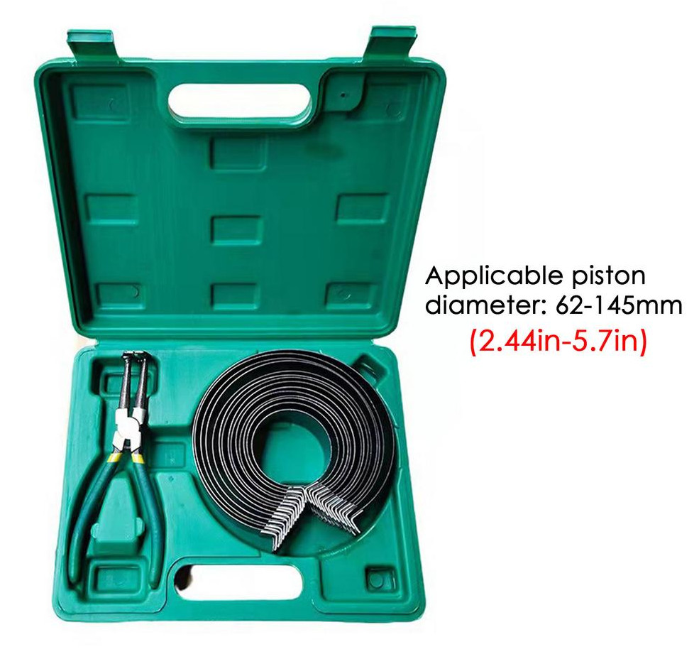 Professional 14Pcs Piston Ring Compressor With Ratcheting Plier & Carrying Case