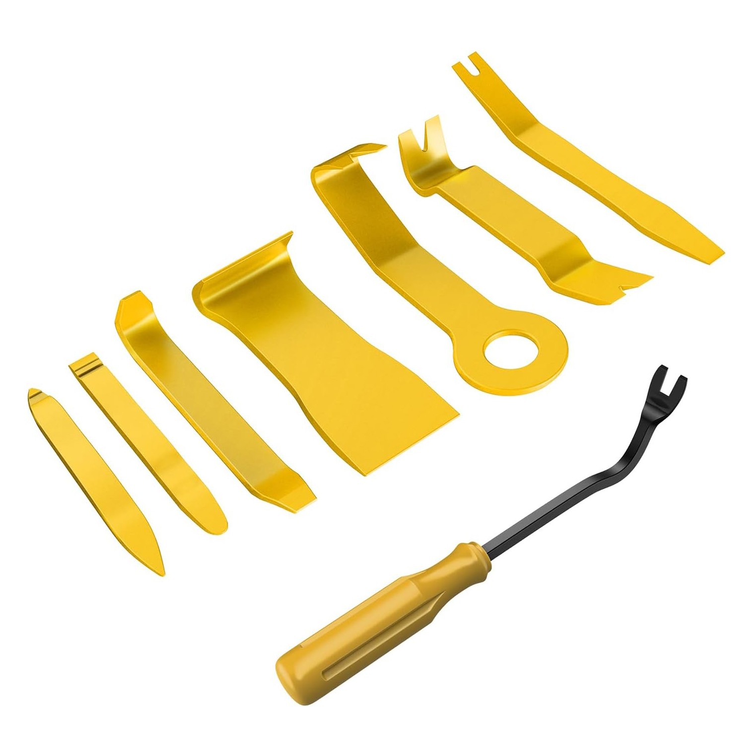 8PCS Trim Fastener Removal Tool Kit Universal For Car Audio Dash Panel-Yellow