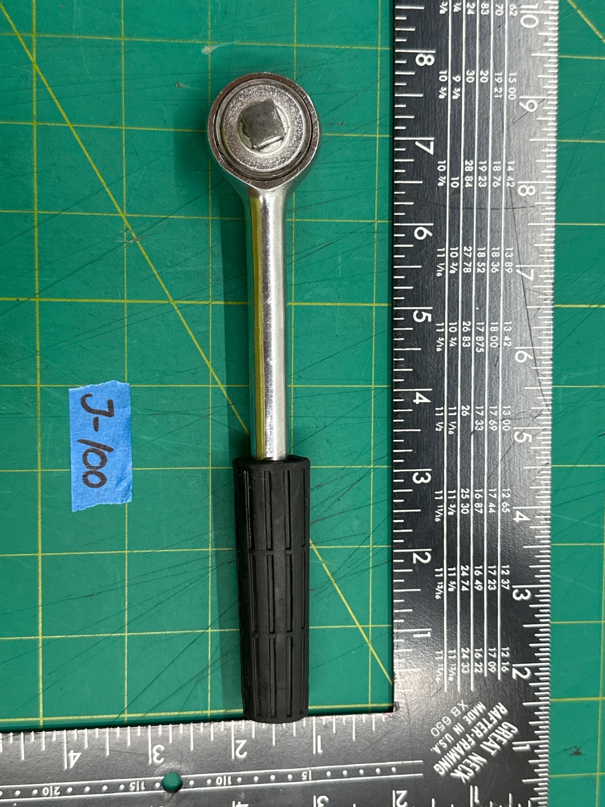 Vintage 7.75″ Oxwall Ratchet 3/8″ Drive Flex Head Black Handle, Made in Japan
