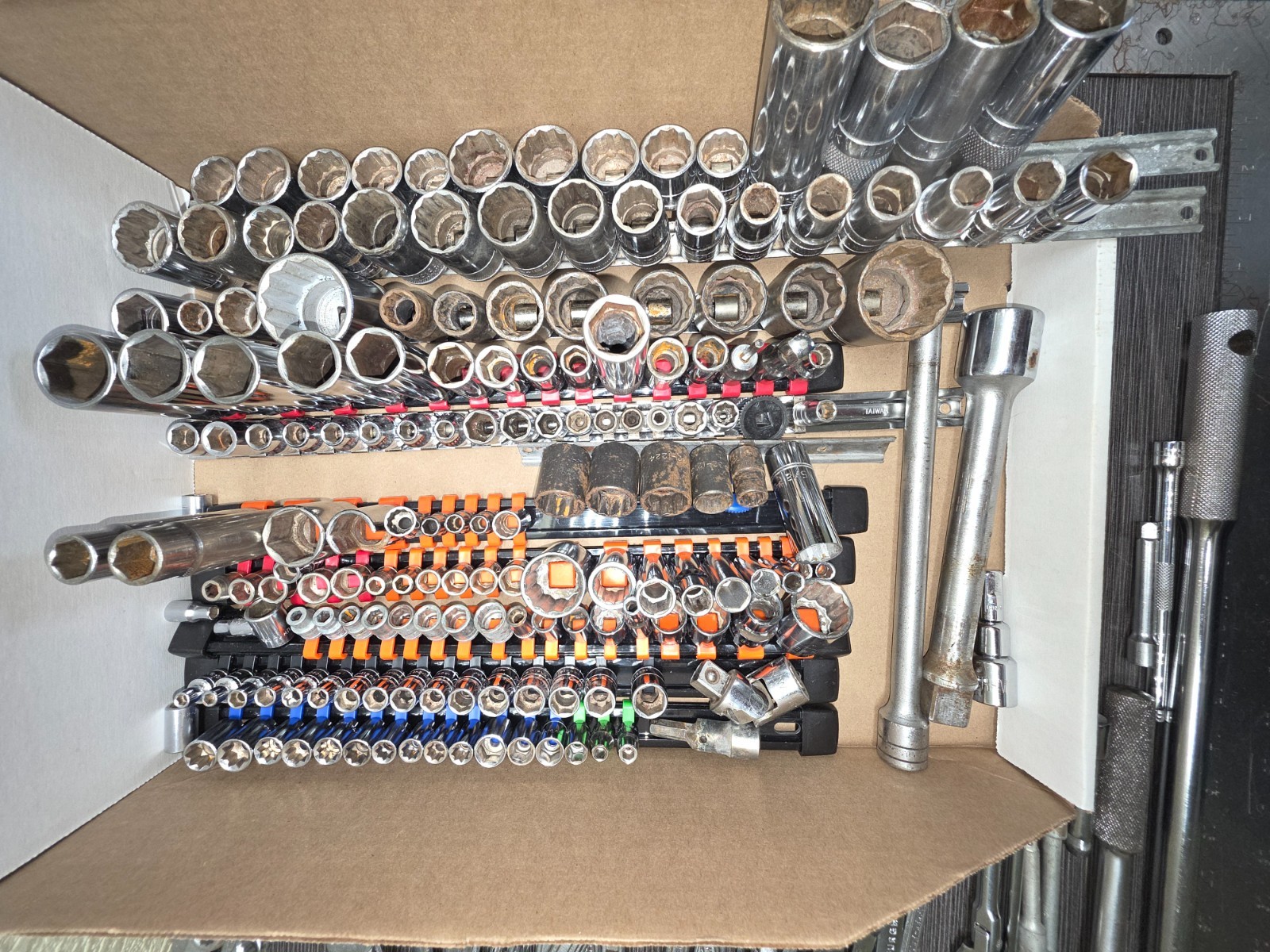 Lot of Misc Sockets, Ratchets, Extensions and Wrench’s – Sets are not complete