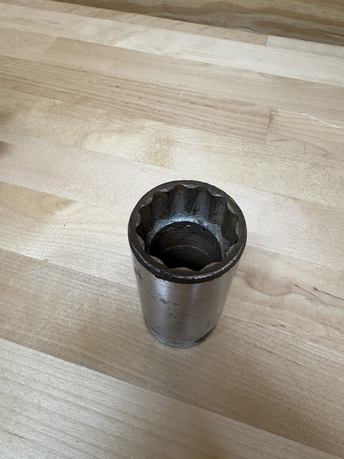 SNAP-ON TOOLS No. S-381 SAE Chrome 12pt Deep Flank Drive Socket 1-3/16″ U.S.A.
