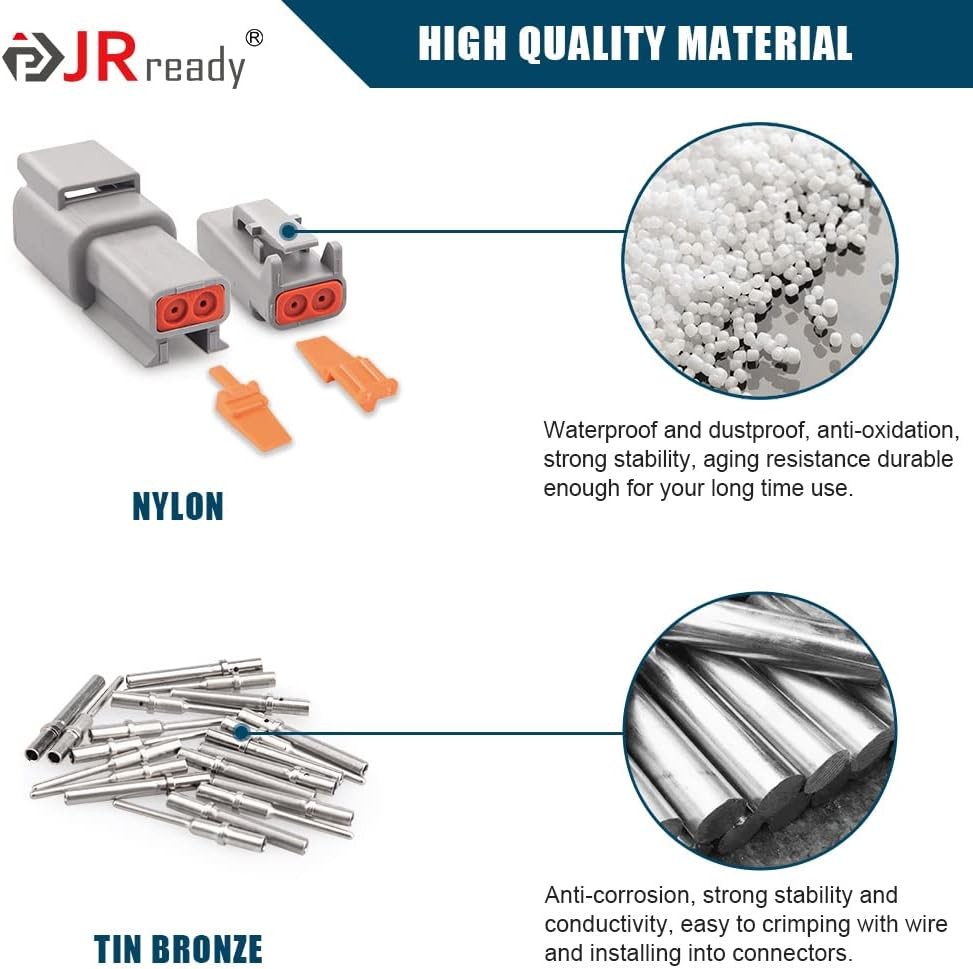 JRready Deutsch DTM Connector 2 Pin 8 Kits, ST6330-201 2 PIN 8 SET