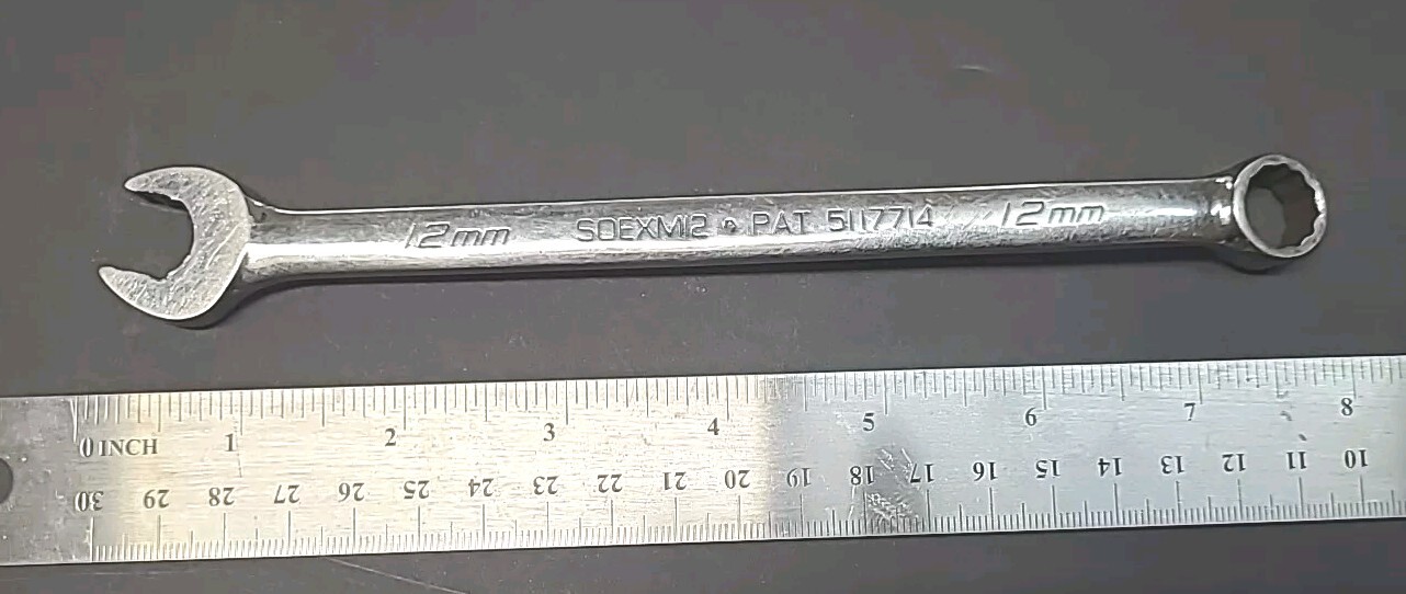 Snap On 12mm Metric Standard Length Flank Drive Plus Wrench SOEXM12 NEW