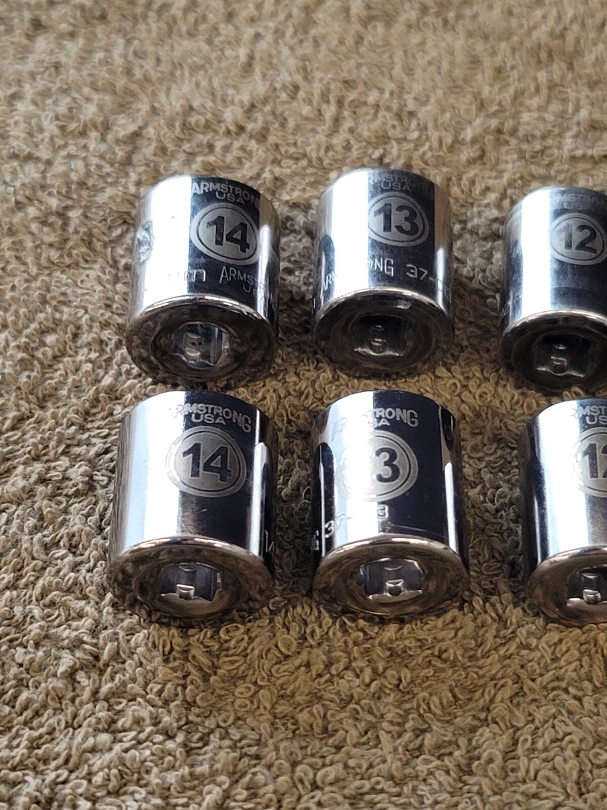 19 Armstrong 1/4″ Drive Socket Set Metric 14mm to 4mm 6 Point 37 Series USA