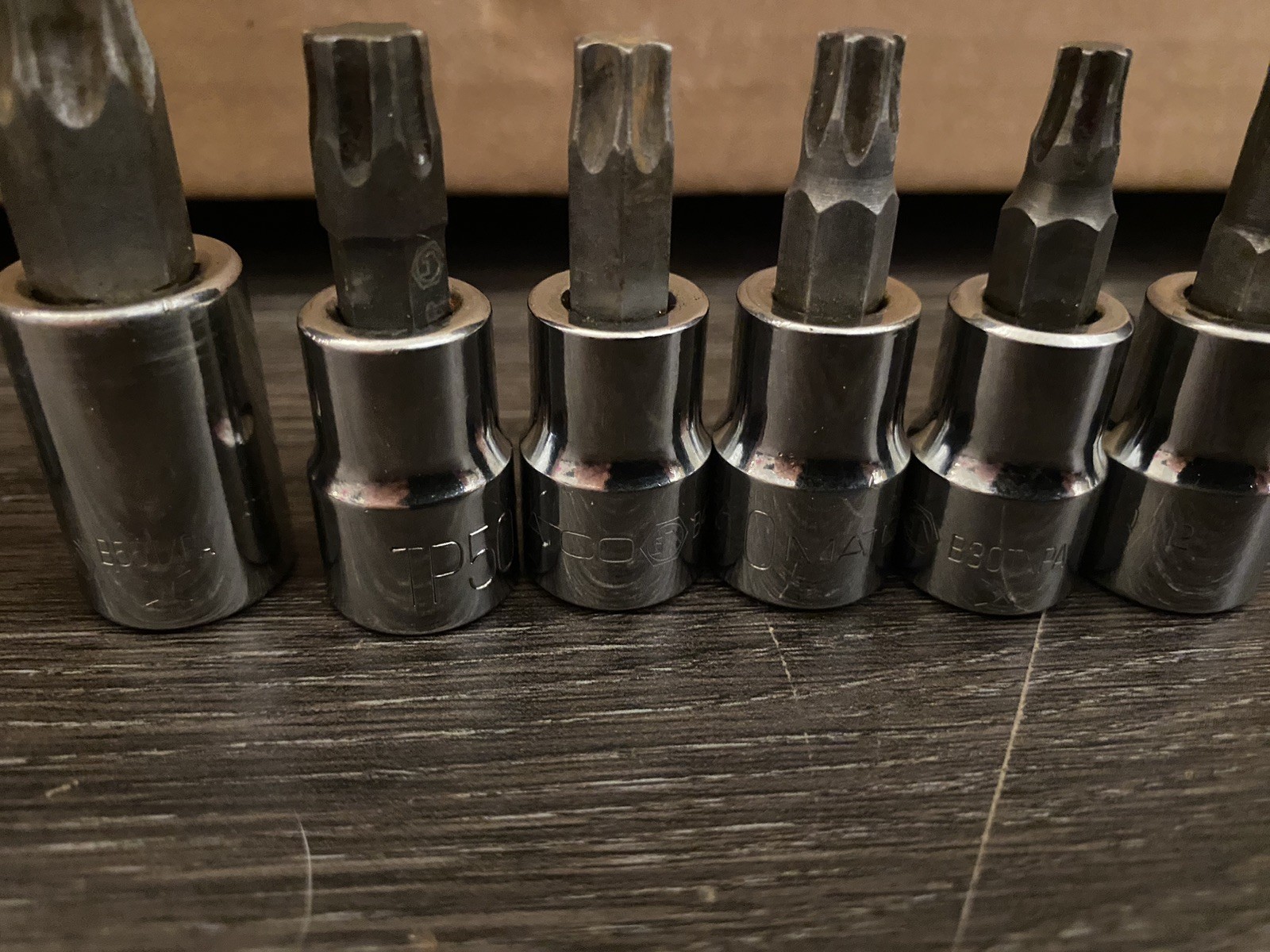7pc Lot Matco Tools Torx & Bit Sockets 3/8″ & 1/2 Drive & 8mm- Rail – Ratchet