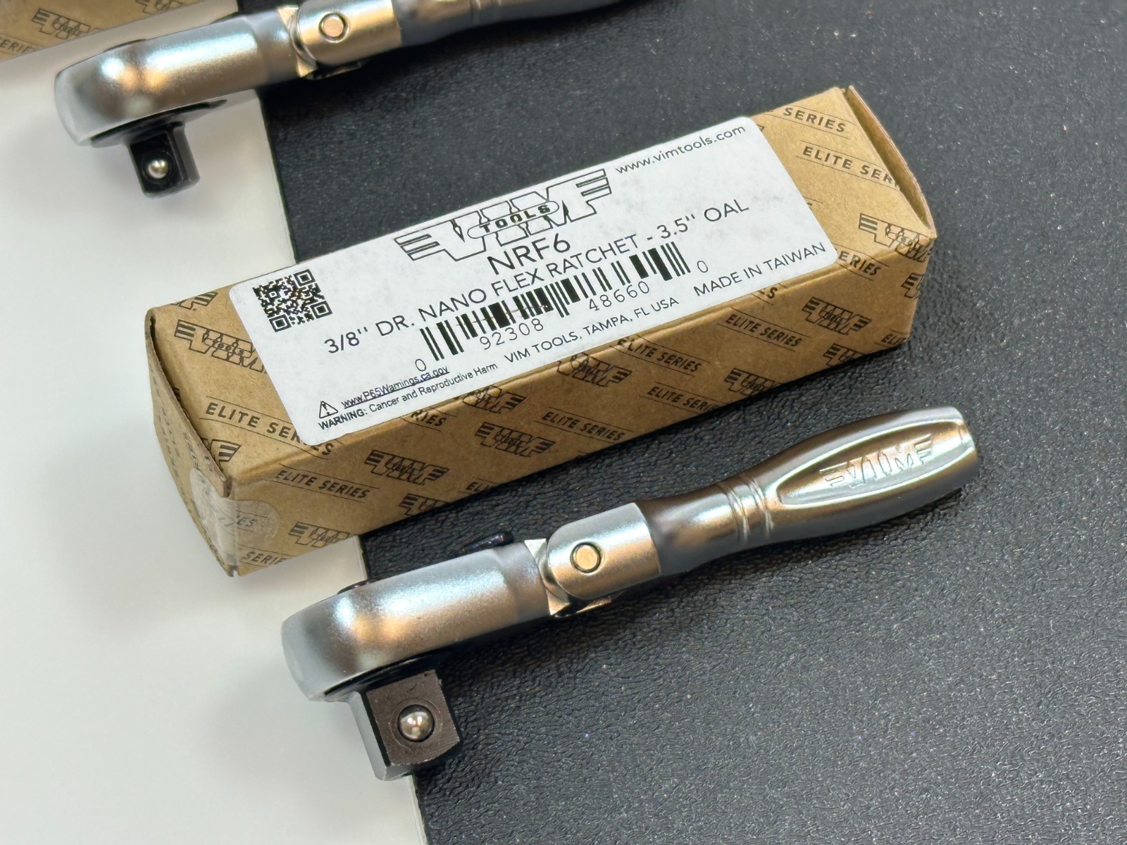 NEW VIM Tools 2pc NRF4 1/4″ Dr. & NRF6 3/8″ Dr. Nano Flex Head Micro Ratchet Set