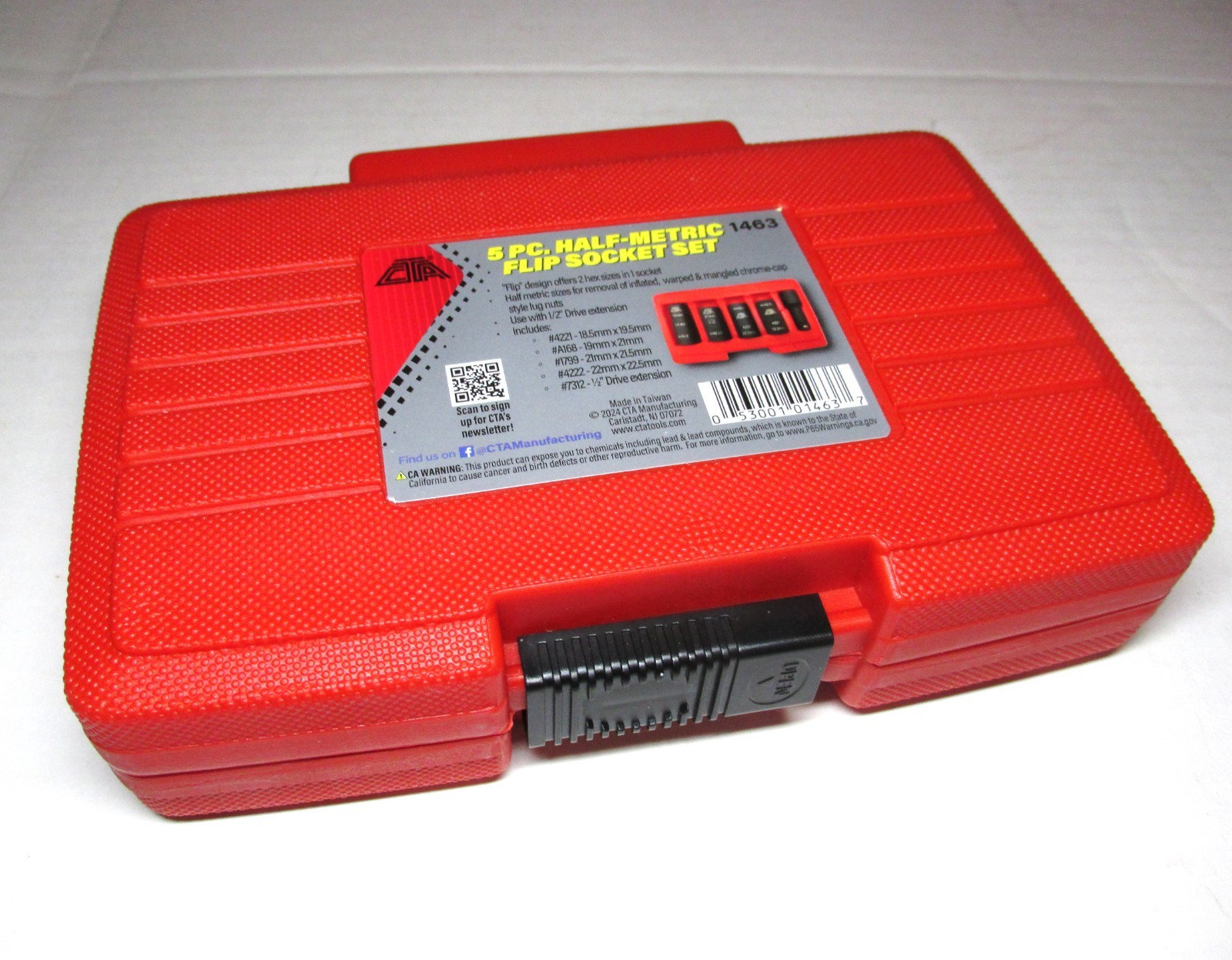 CTA Red Plastic Case for 1463 Half-Metric Flip Socket 5 PC Set – case only