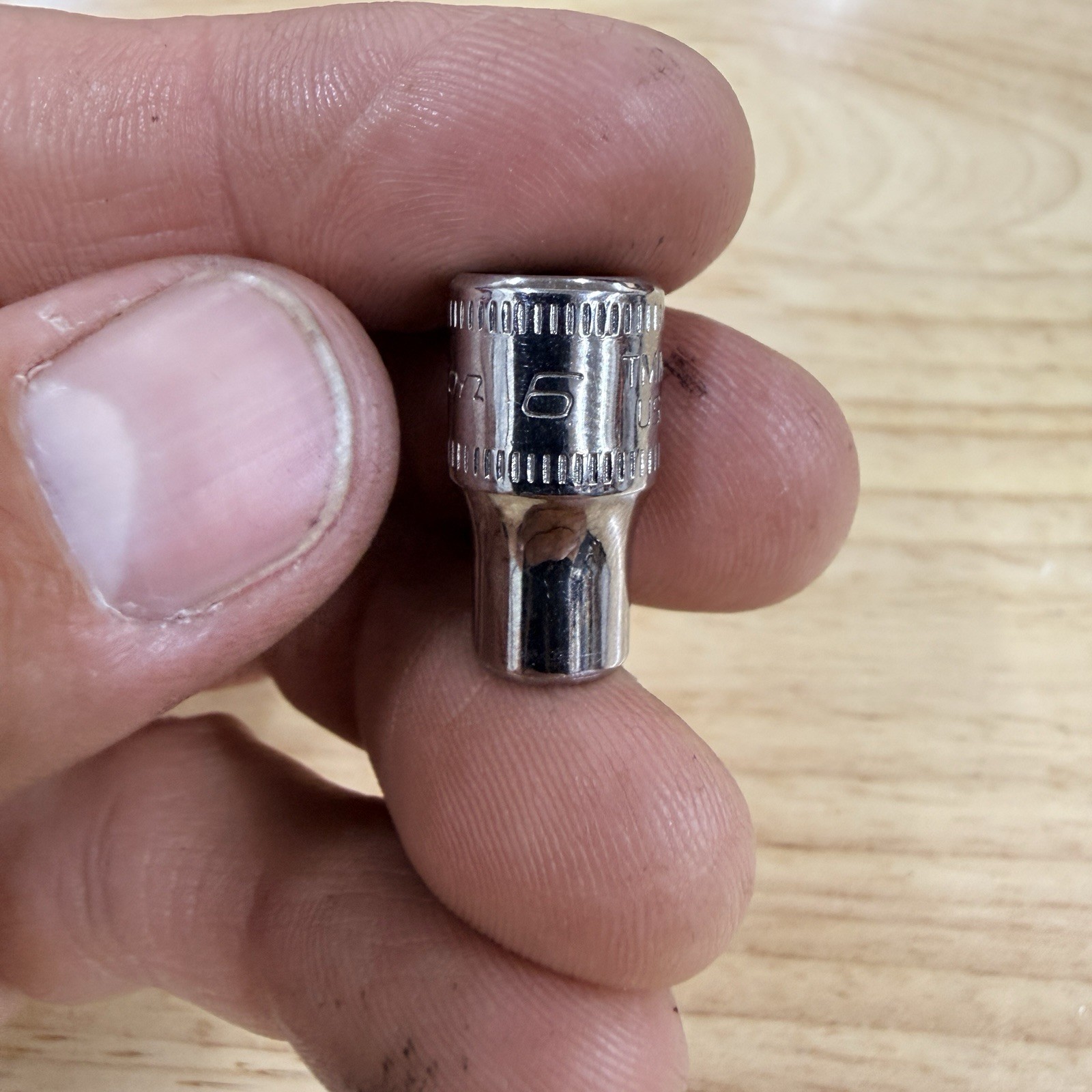 NEW NOS SNAP ON 6mm 1/4″ Drive 6 Point Shallow Chrome Socket TMM6 – Made in USA