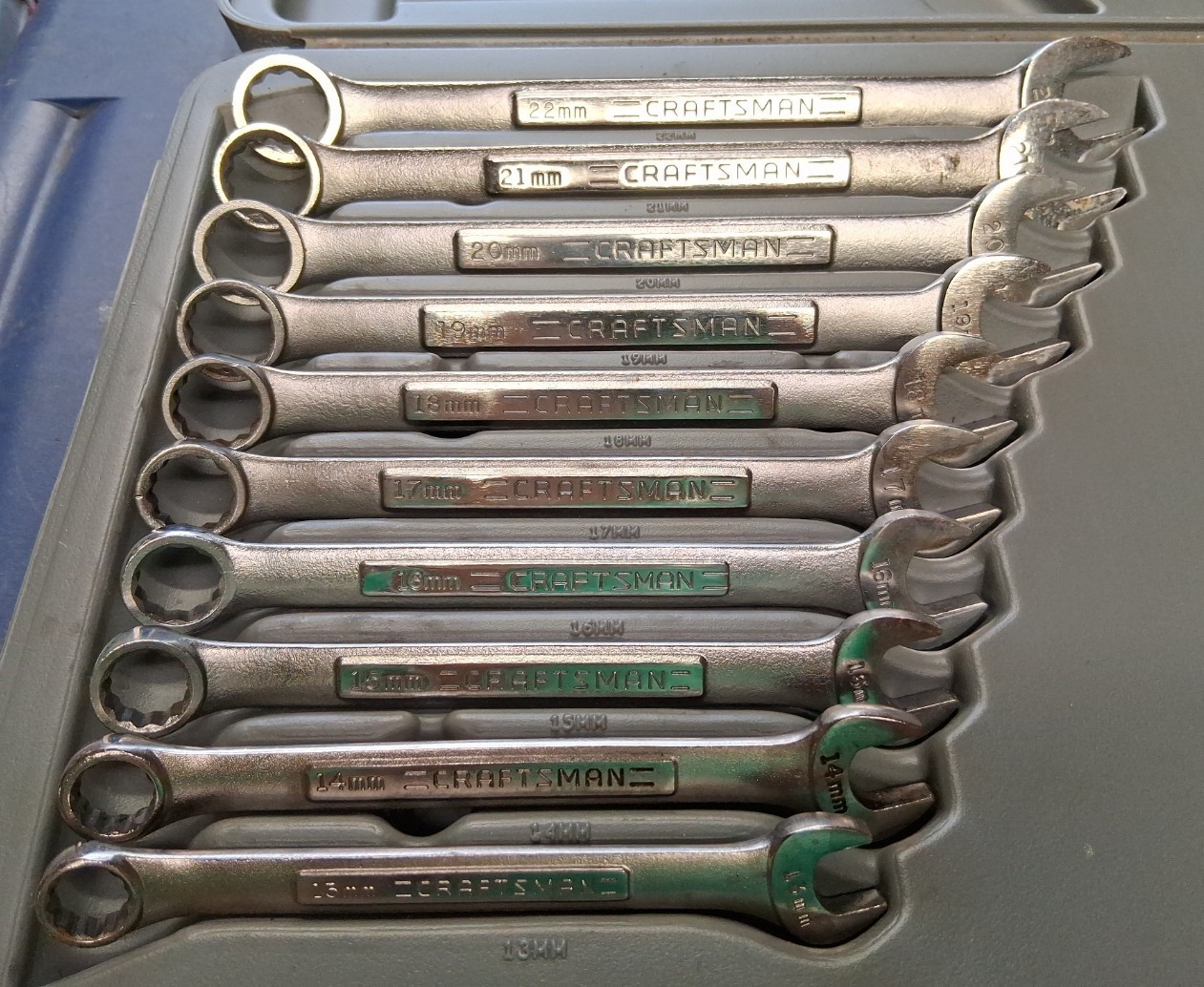Vintage Craftsman 26-Piece Metric Combination Wrench Set 12pt w/Case 44128 USA