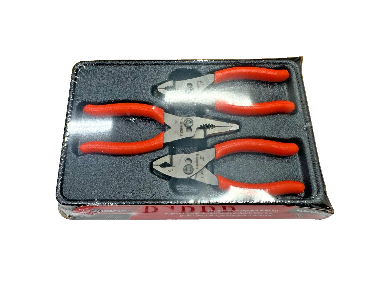 Snap-on Tools Orange 3pc Soft Grip Mini Slip Joint Pliers Set PL344BCF USA NEW
