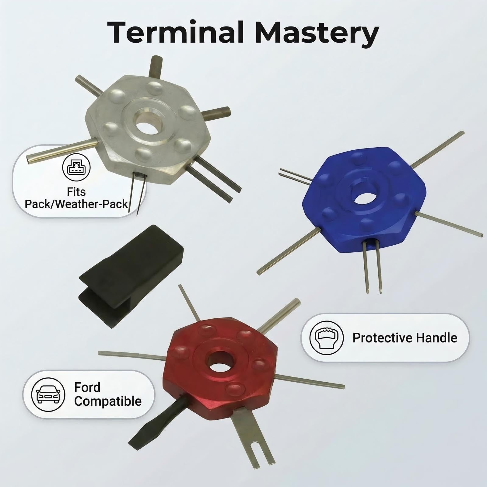 4-Piece Wire Terminal Tool Kit, Automotive Connector Release Set for GM Ford Wea