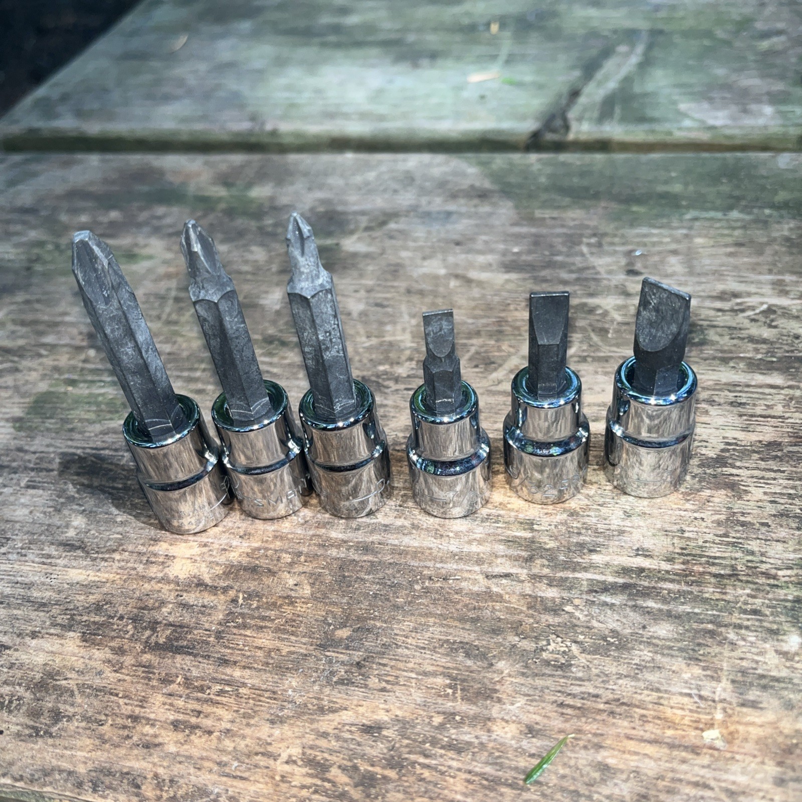 CRAFTSMAN 6pc 3/8 drive Flat/Long Phillips screwdriver socket wrench bit set
