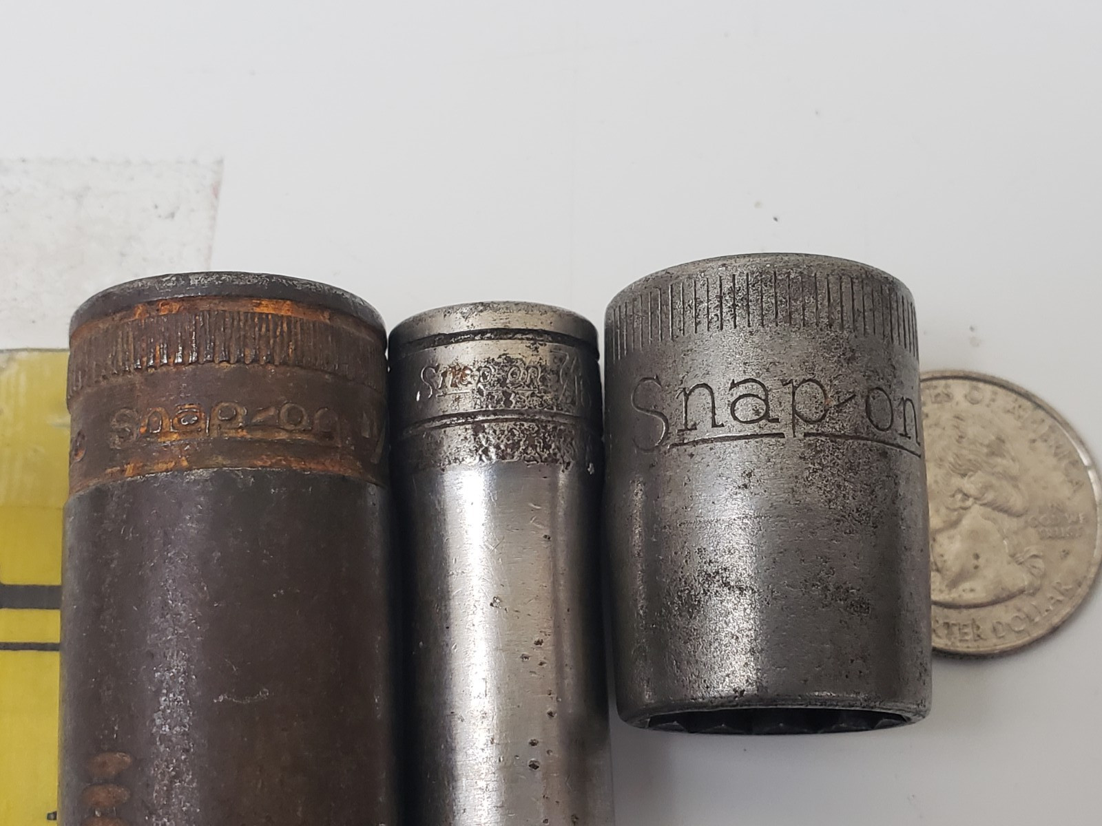 Snap on Tools S9001 -1/2″ Dr 12 Pt / SF220- 12 PT/ SFS141- 3/8” Dr Socket Lot 3