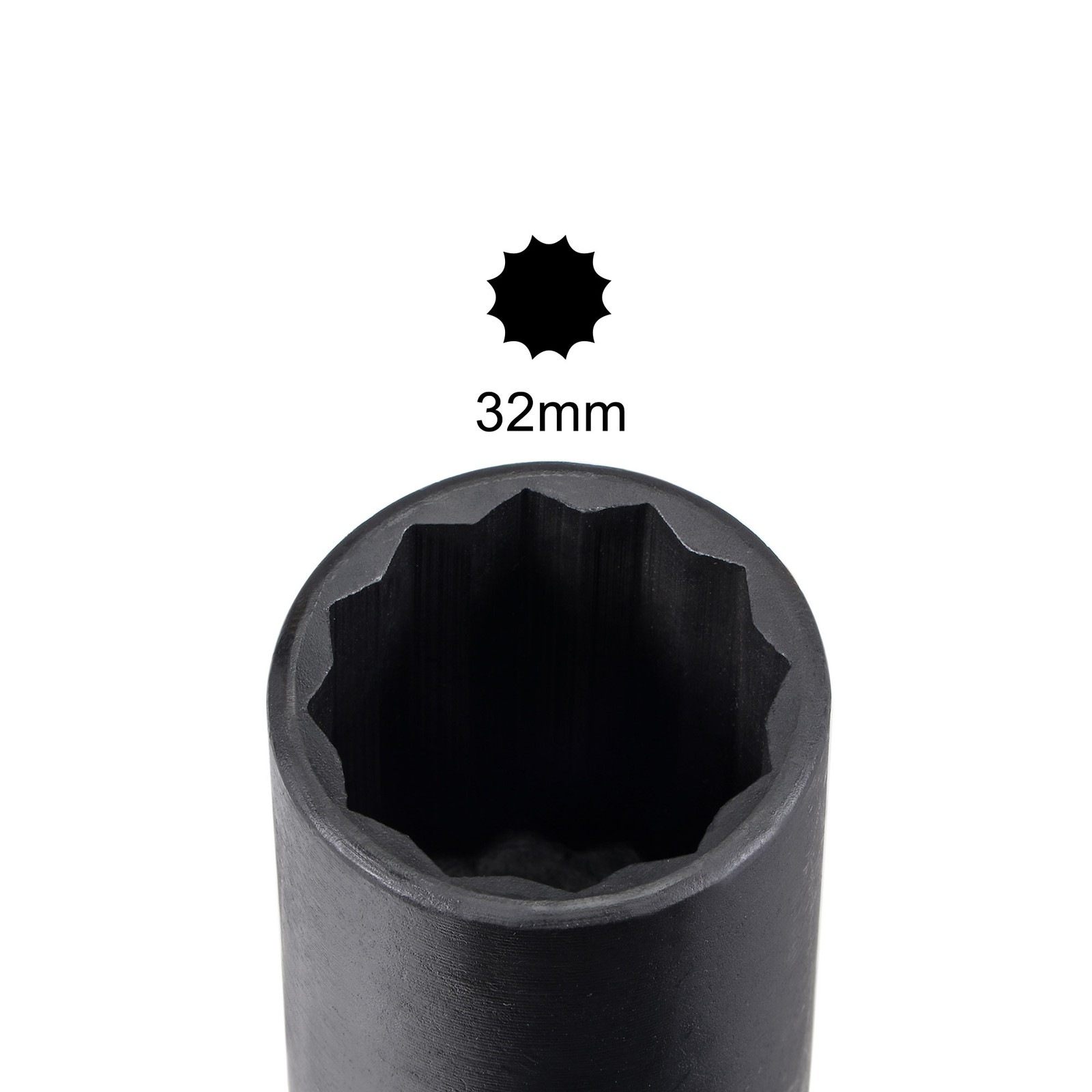 1/2-Inch Drive 32mm 12-Point Deep Impact Socket,CR-MO Steel 78mm Length