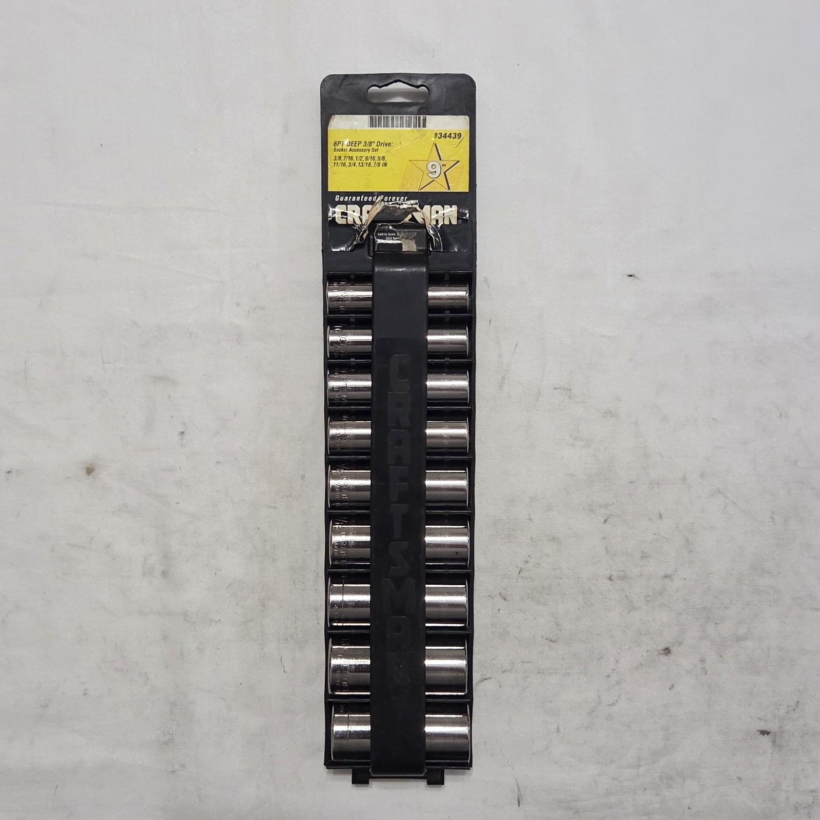 Craftsman -G- SAE 9pc 3/8″ – 7/8″ 6 Pt Deep Socket Set 3/8″ Dr. 934439 – USA