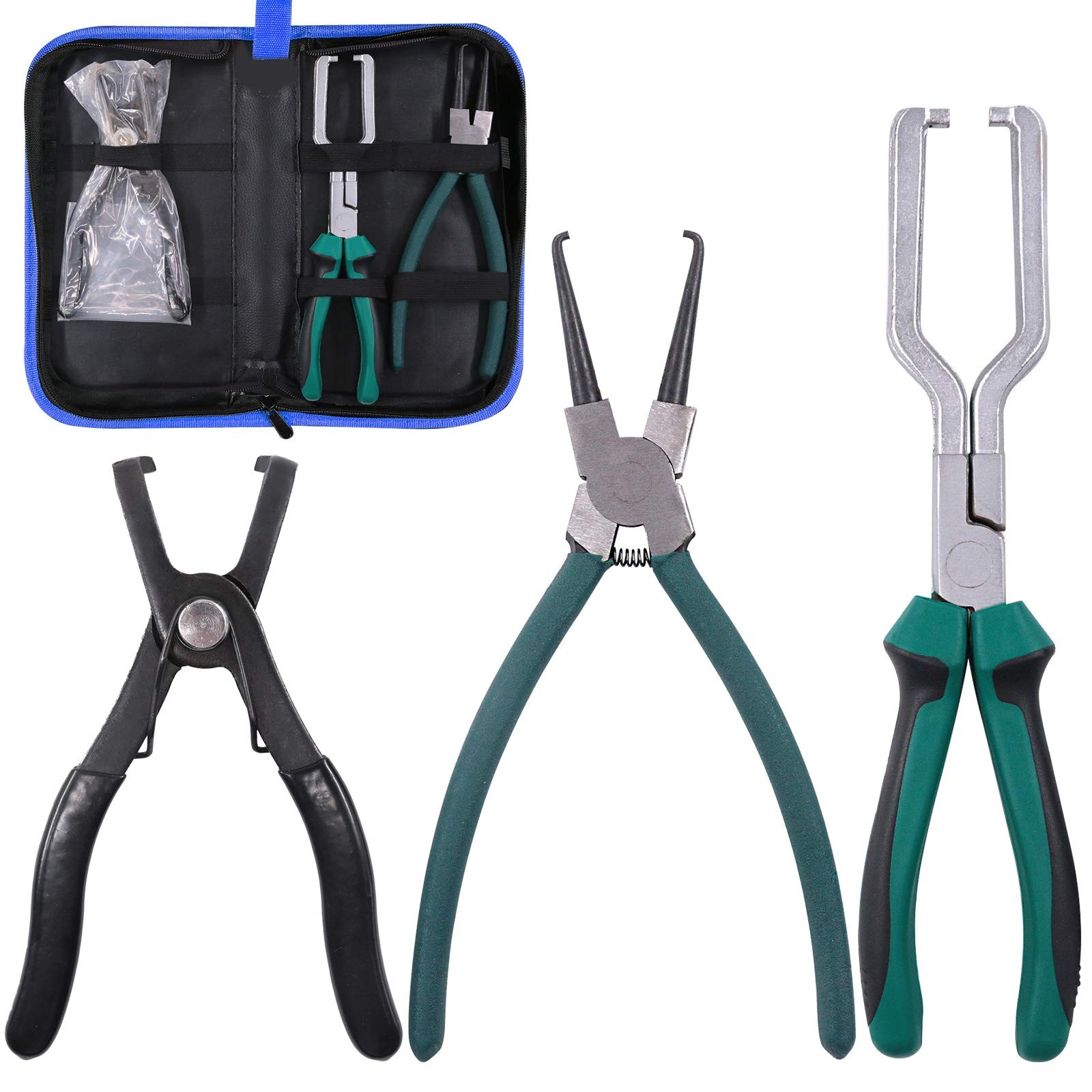 Glarks Fuel Line Pliers Set, 9 Inch Filter Caliper Hose Black / Grey