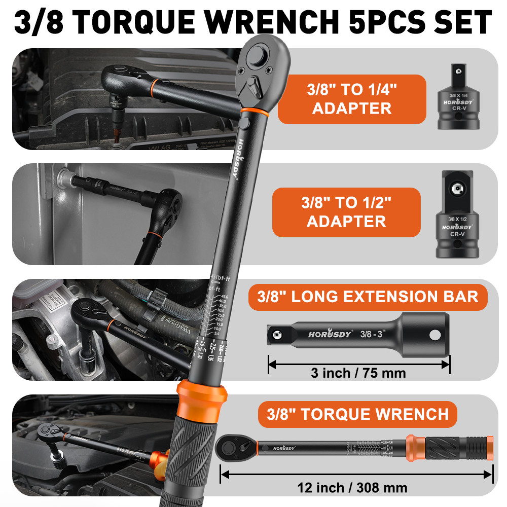 3/8″ Torque Wrench Snap Socket Professional Drive Click Type Ratcheting