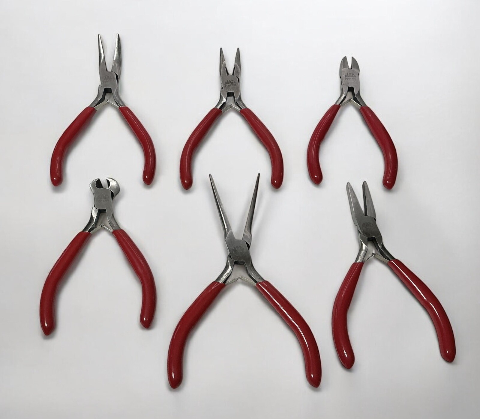 MAC Tools Mini Precision Pliers Red Soft Grip Handles Details in Description
