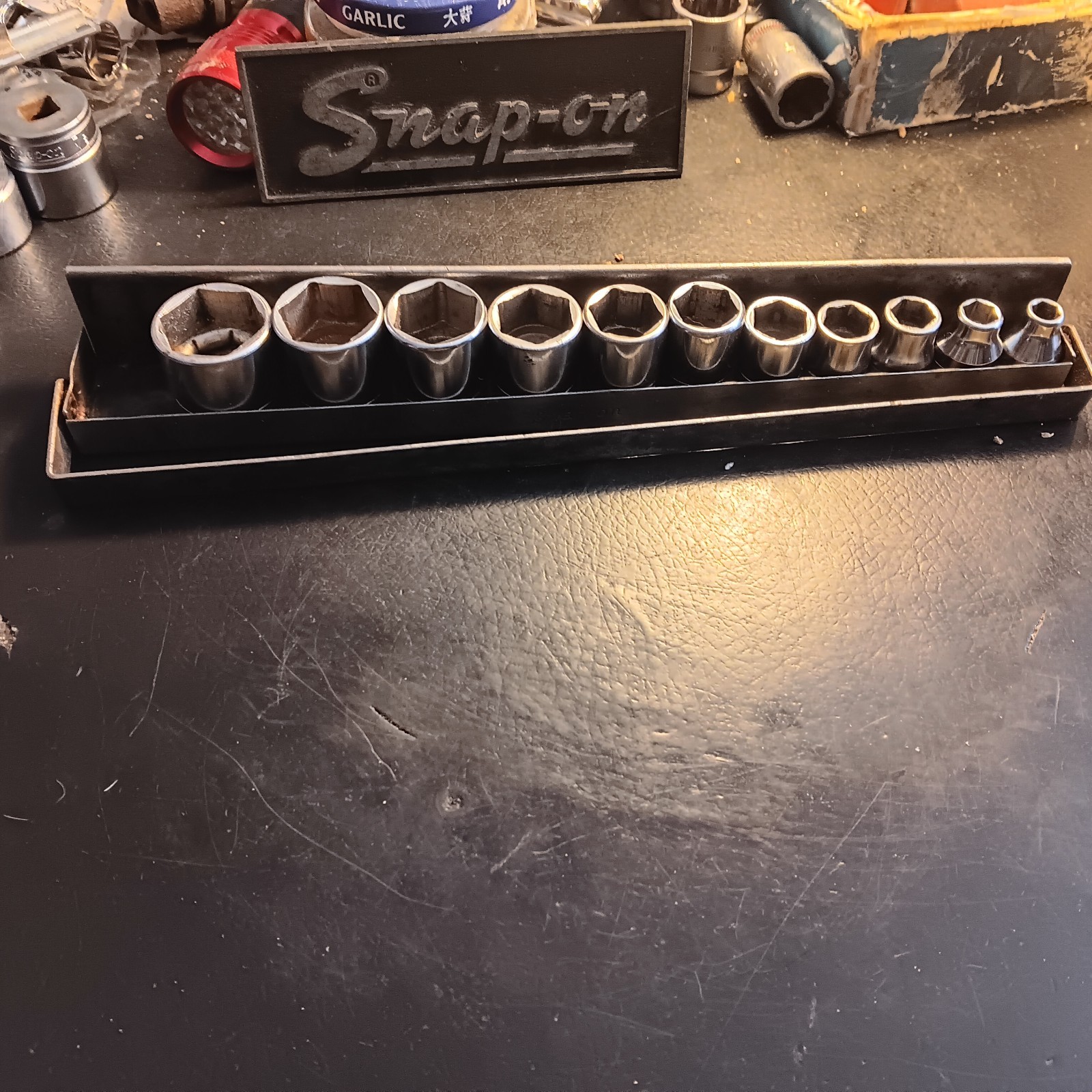 Snap On Shallow 3/8″ Dr Socket Set W/tray 1/4″-7/8″(11pcs) 6pt NICE