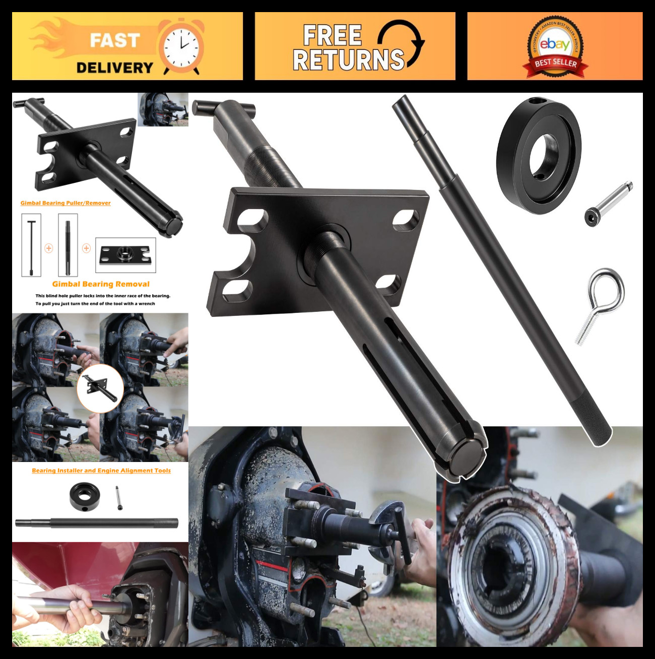 Gimbal Bearing Puller Remover & Installer Tool Set for Engine Alignment – Mercru