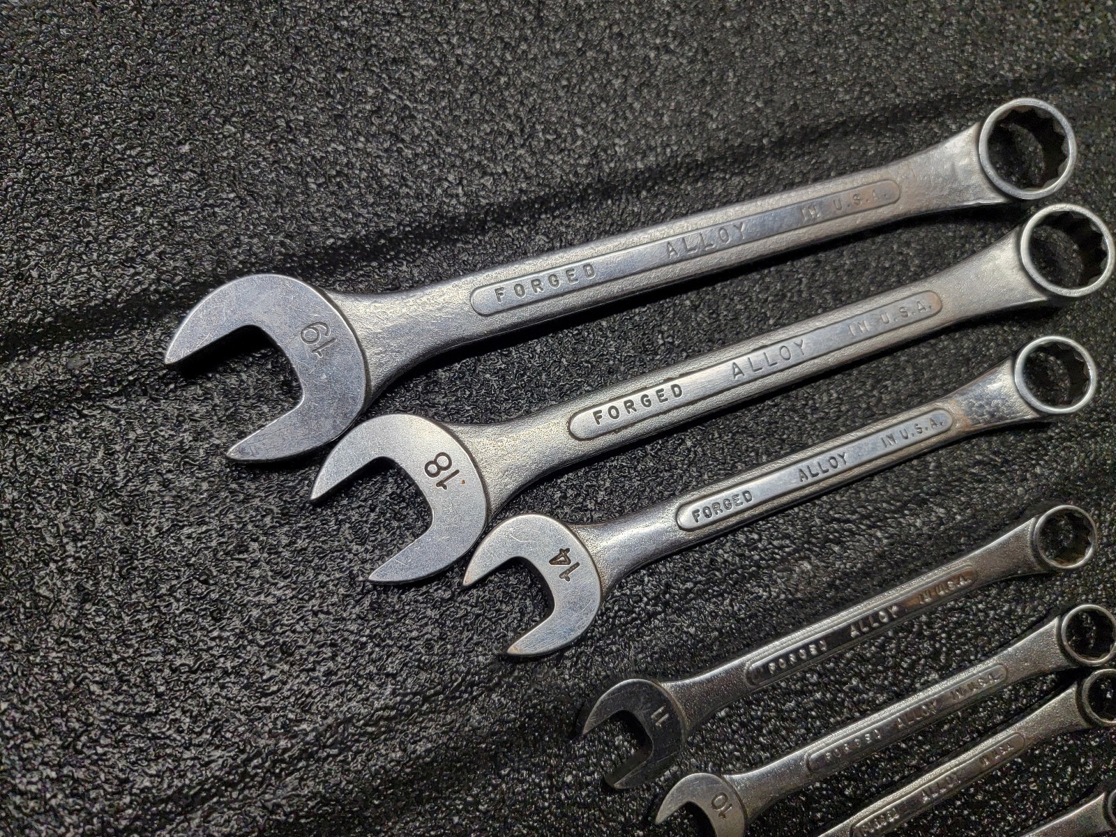 S-K Tools USA Combination Metric Wrench Set 7mm 9mm 10mm 11mm 14mm 18mm 19mm SK