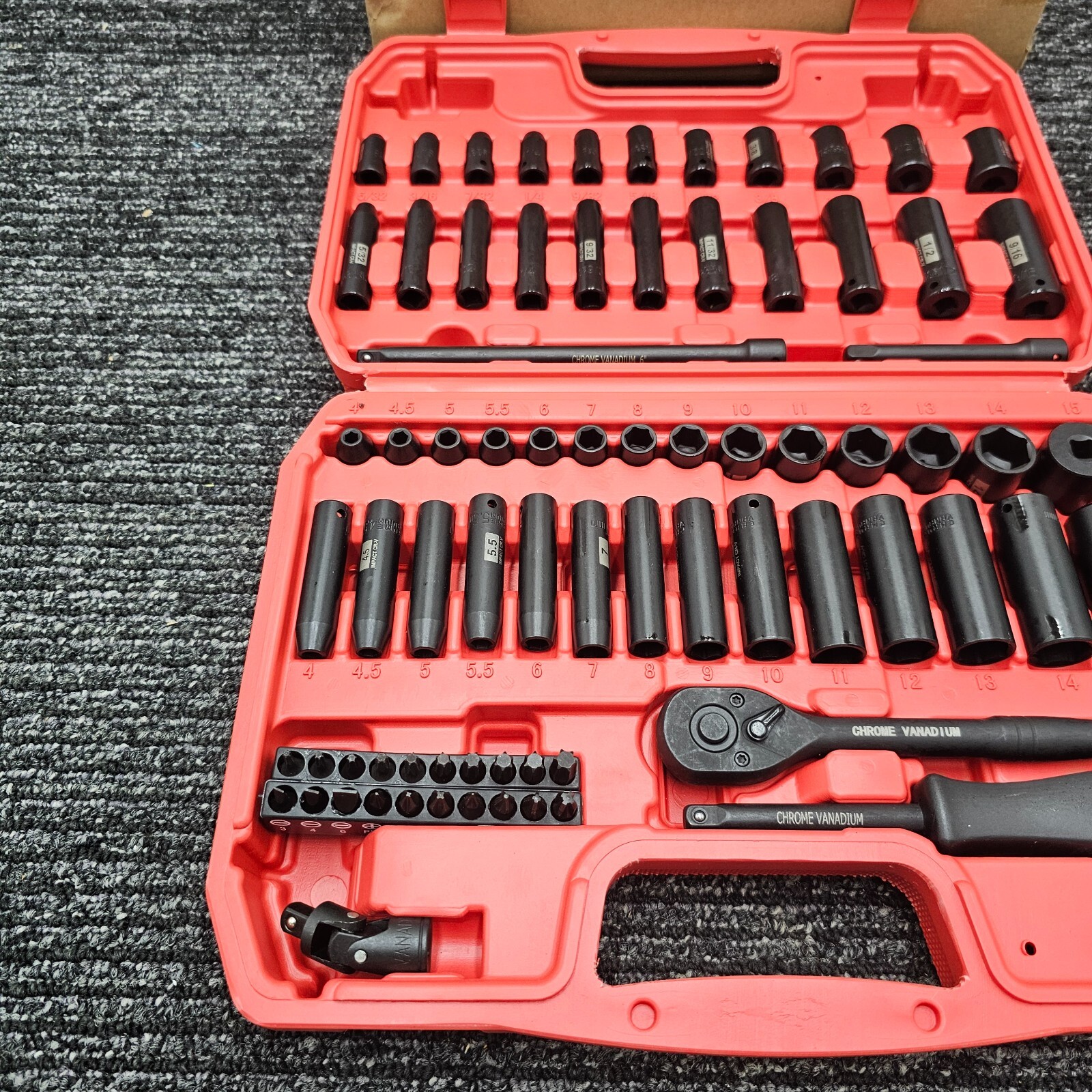 58 Pieces SEKETMAN Drive Socket Assembly Wrench Tool Black Chrome Vanadium