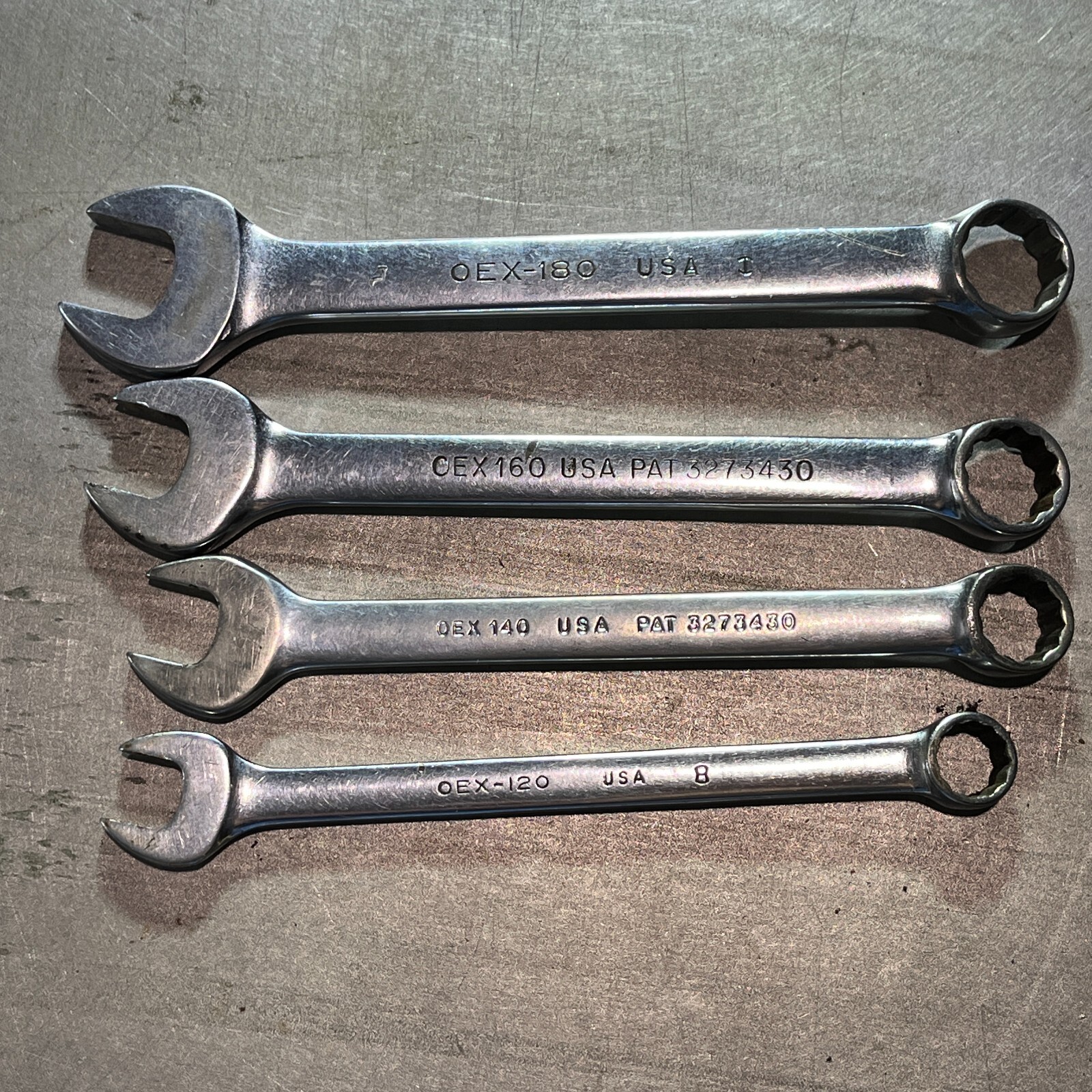 SNAP-ON OEX120 OEX140 OEX160 OEX180 Combination Wrench 4 pc Set 3/8″-9/16″