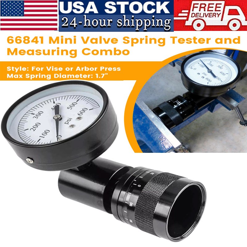 Mini Valve Spring Tester & Combo 66841 for Arbor Press Vise w/ Height Micrometer