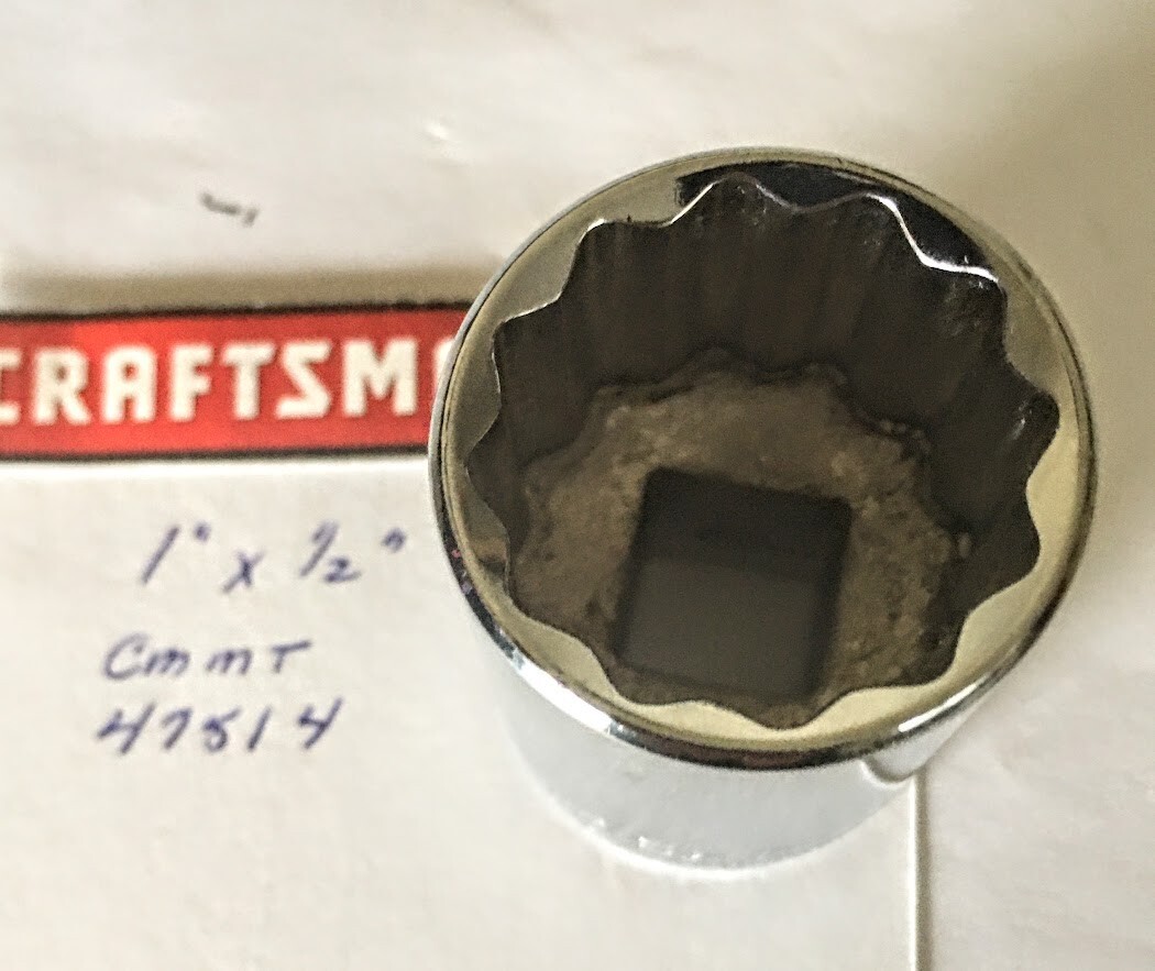 Craftsman 1″ x 1/2″ Dr Socket CMMT 47514- 12 Point Free USA Shipping