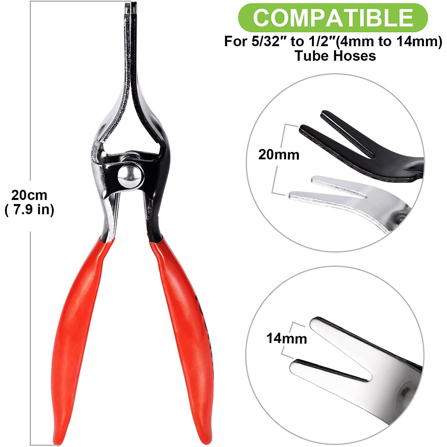 2PC Angled Auto Fuel Vacuum Line Tube Hose Remover Separator Pliers Pipe Tool