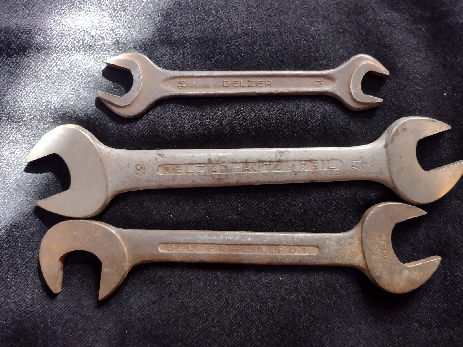 BELZER AUTOMOBILE SPANNERS: SIZE; 22×22 & 19×17 & 13X12 VINTAGE TOOL KIT