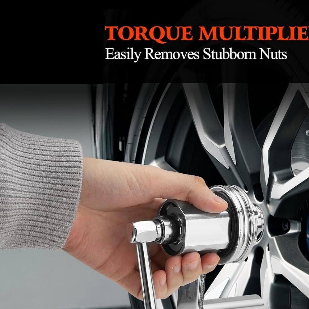 1/2″ Torsional Torque Multiplier Wrench Lug Nut Remover 17/19/21/22mm Tire Tool