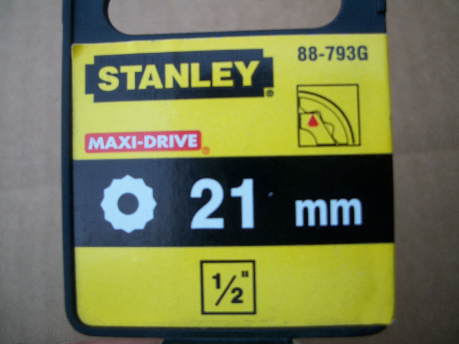 NEW STANLEY 1/2 in Drive 21 mm MAX DRIVE 12 POINT SOCKET