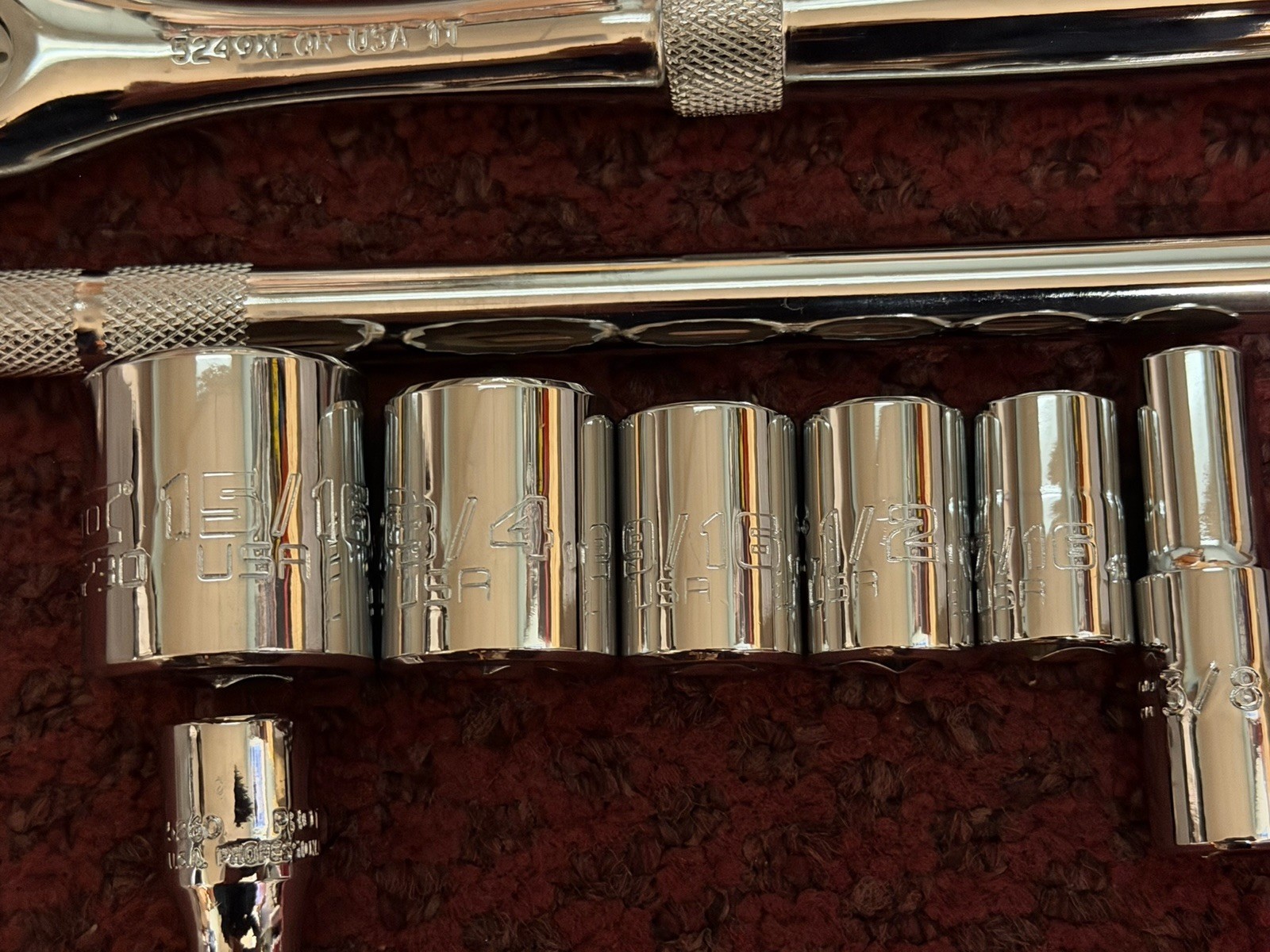 NEW Proto 5249xl rachet and sockets 9 piece set Extension 3/8″ Drive 12″ Long