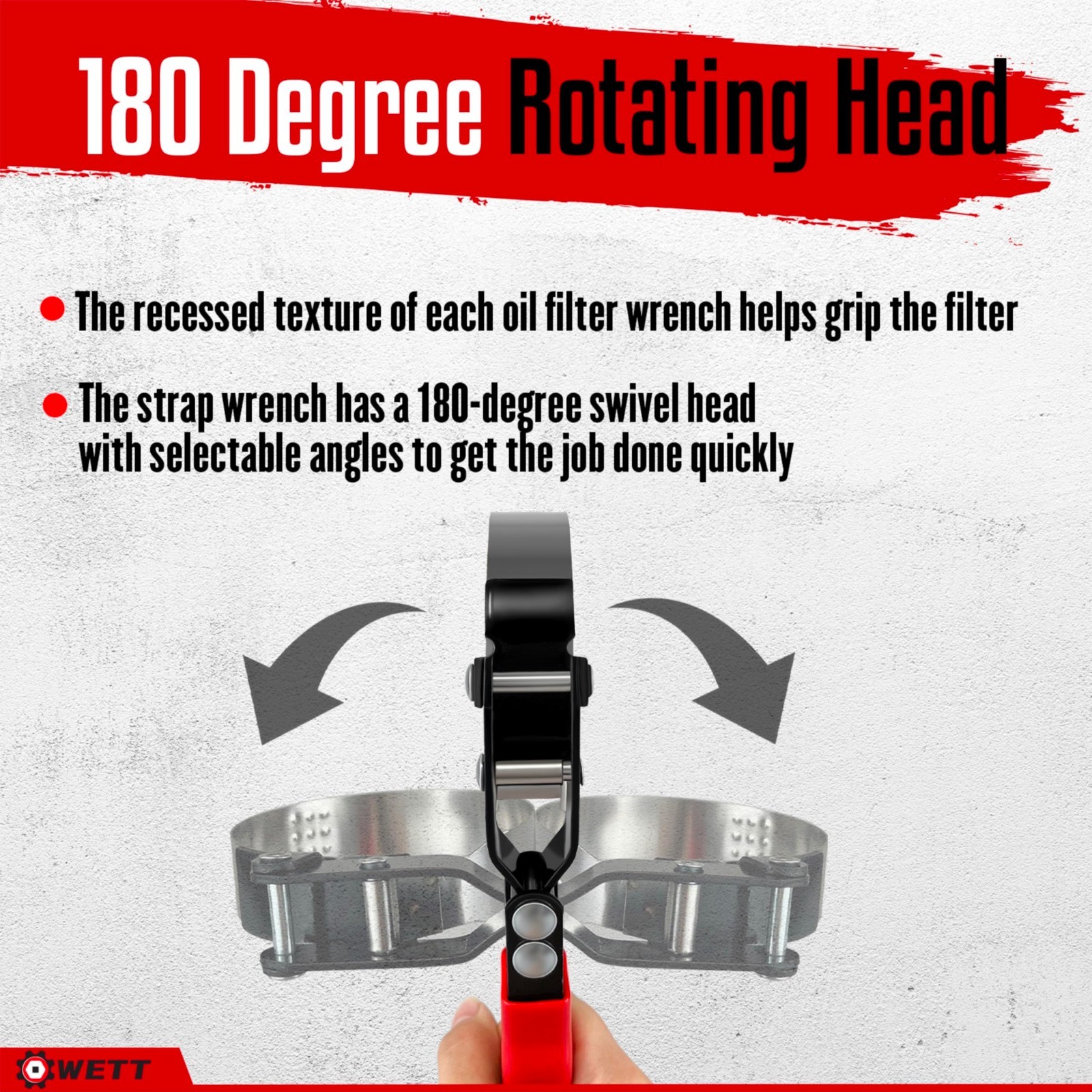 5-Piece Swivel Oil Filter Wrench Set with Adjustable Plier, Stainless Steel Tool