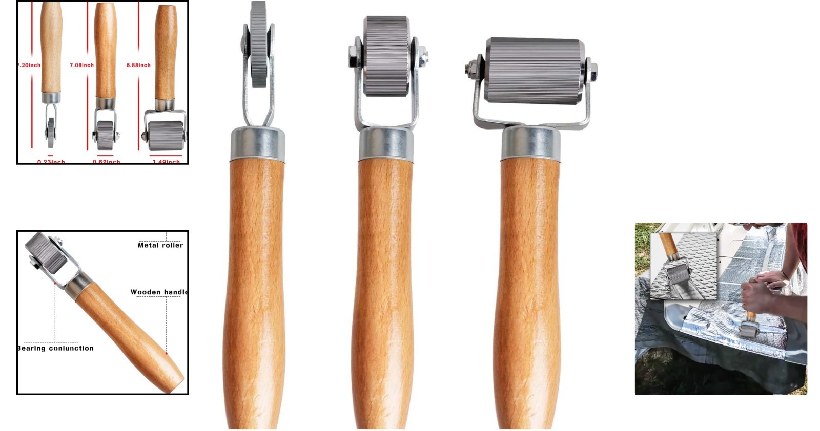 3-Pcs Car Sound Deadening Roller Tool for Efficient Auto Noise Control