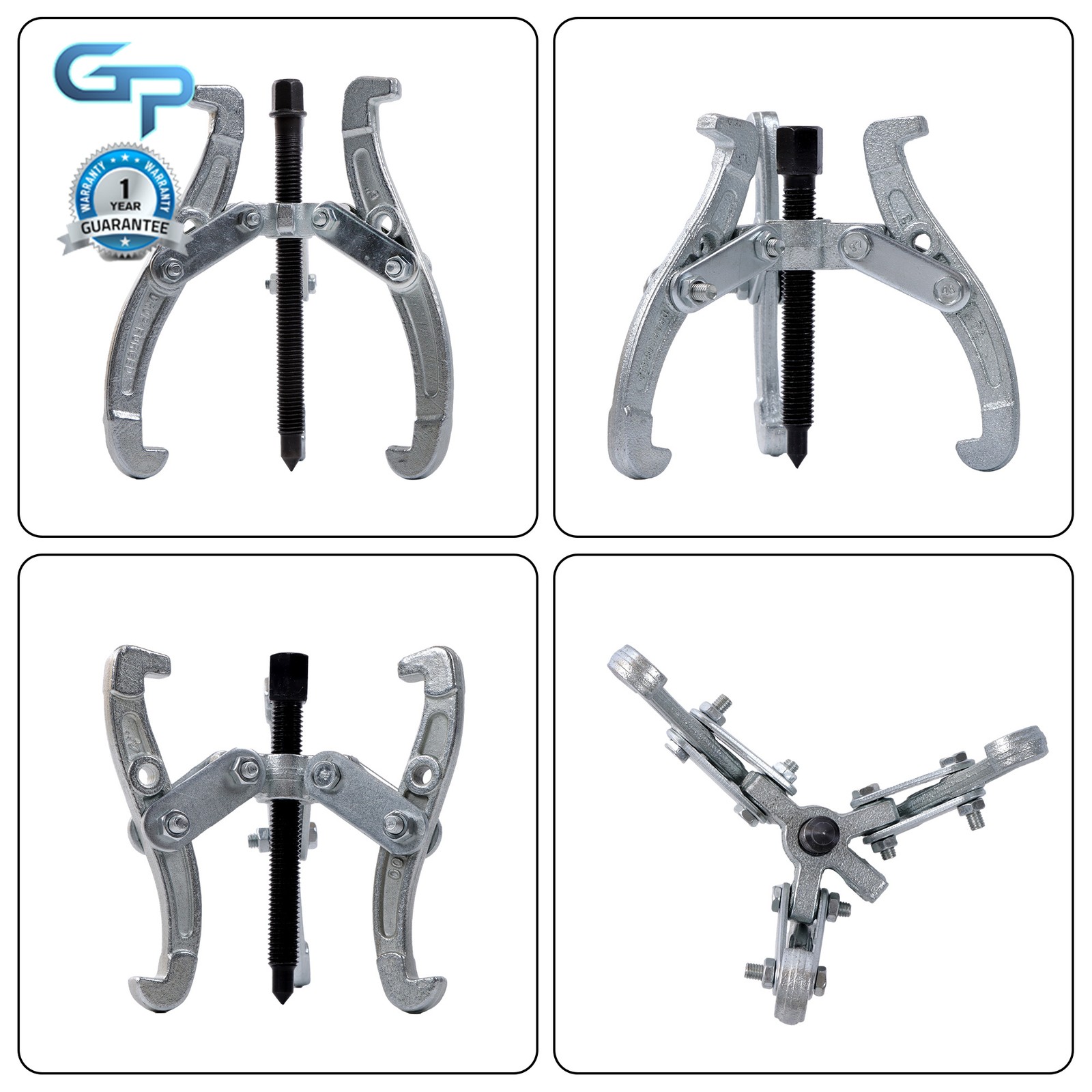 3 Jaw Puller Tool Kit 4 pcs Bearing Puller for Pulley Gear Bearing 3“ 4” 6“ 8”