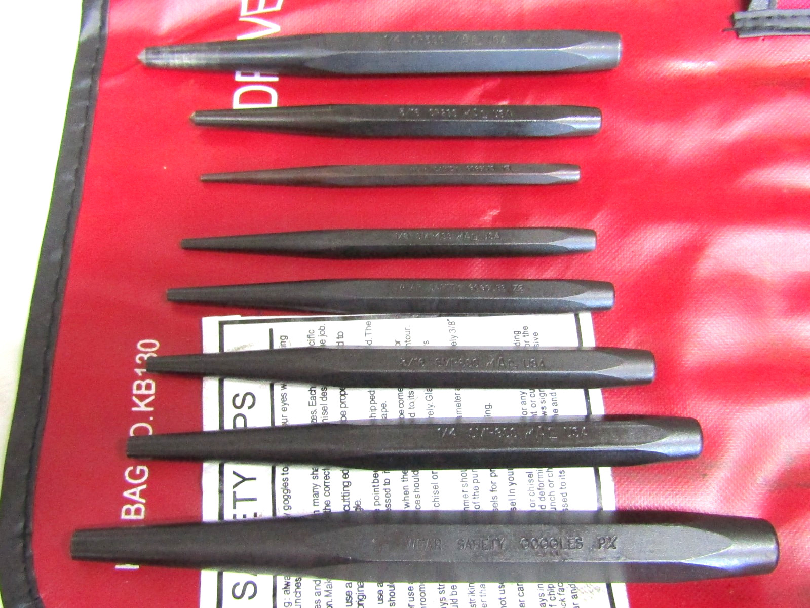 Mac Tools 19-PC. Punch and Chisel Super Set PC19KSS, USA Made