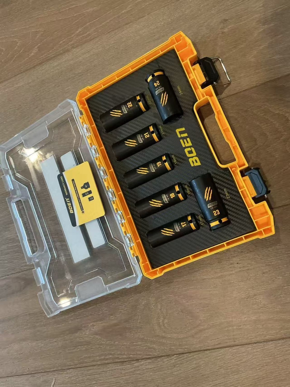 7-Piece BOEN 1/2″ Drive Metric Impact Socket Set, (17, 18, 19, 21, 22, 23, 24 mm