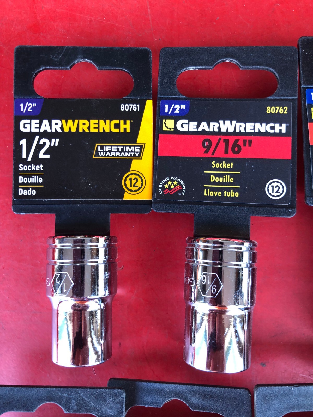 GEARWRENCH (9 PIECES) 1/2″ DRIVE STANDARD SAE 12 PT POINT SHALLOW SOCKET SET