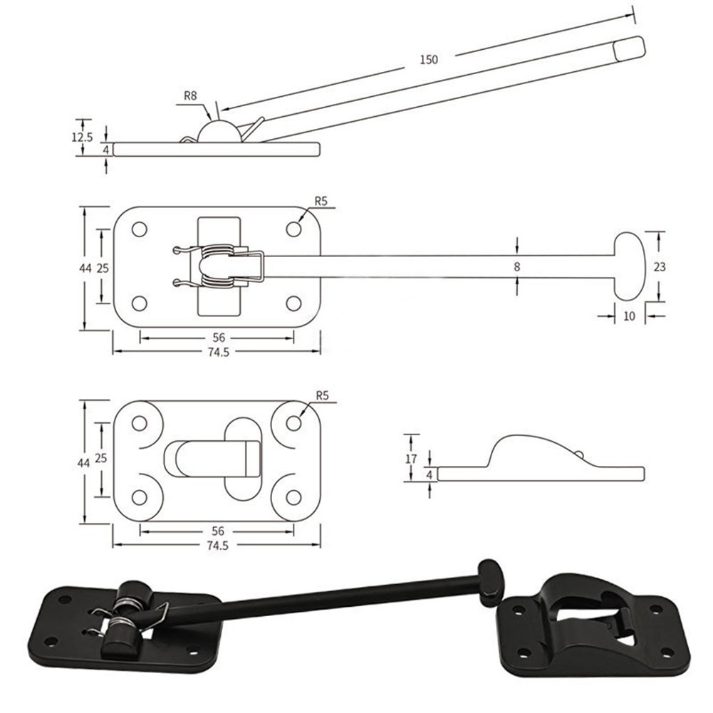 Sprung Static Trailer Door Stop Holder Reliable Retainer Catch for For Rv Doors