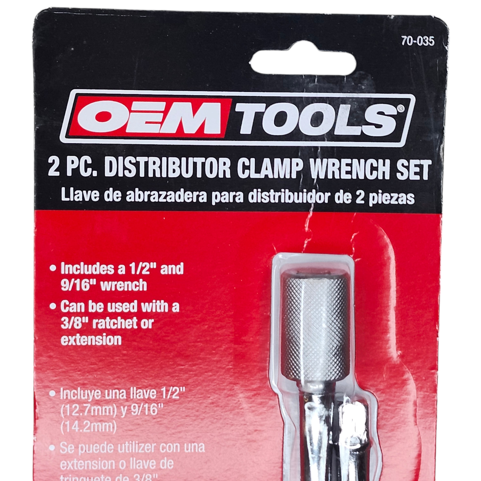 OEMTOOLS 70-035 2-Piece Distributor Clamp Wrench Set,9/16 Wrench and 1/2 Wrench