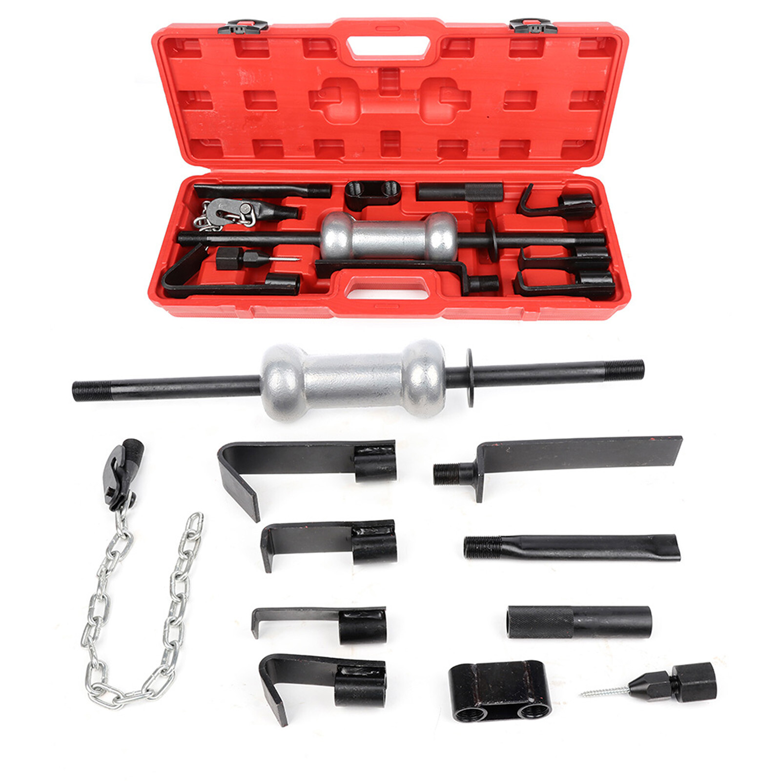 Auto Body Truck Repair Tool Kit Dent Puller w/ Hammer Slide 13PC Set