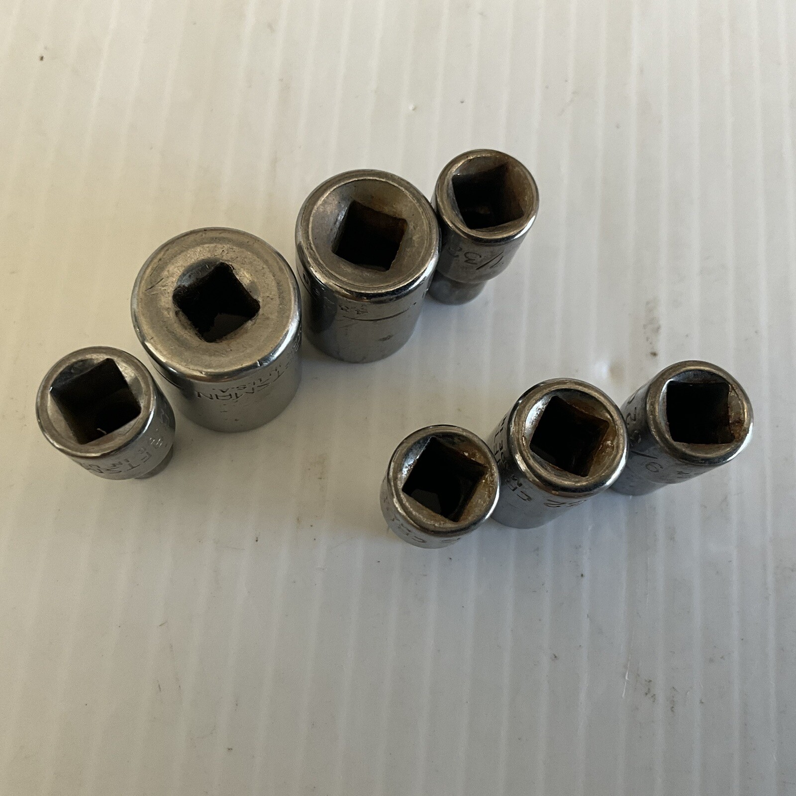 Craftsman Socket Set SAE 1/2″ 7/16″ 11/32″ 9/32″ 7/32″ 3/16″ 5/32″ USA 1/4″ Dr