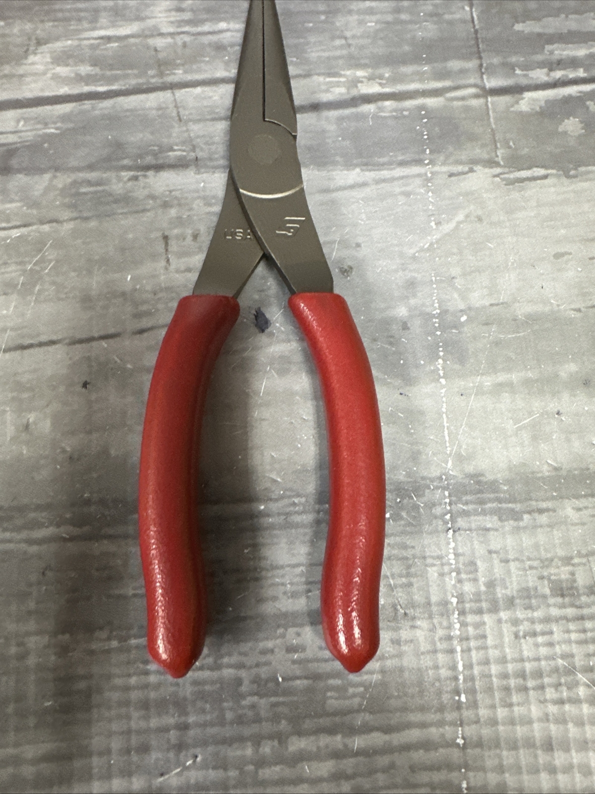 Snap-On 96acf 8″ talon grip needle nose pliers 100 year red