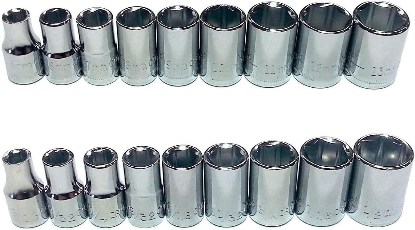 Craftsman 6 pt 1/2″ Drive Standard Metric SAE Inch shallow socket CHOOSE SIZE