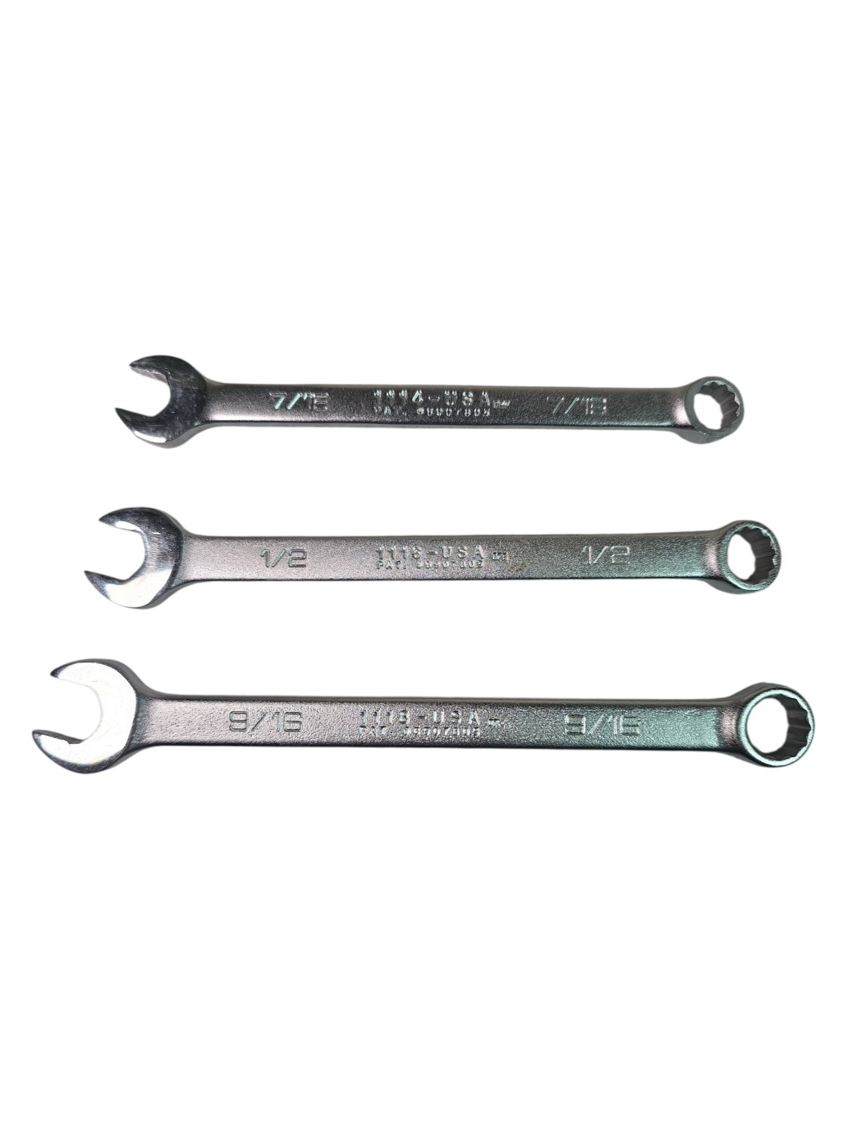 Wright Grip USA Combination Wrench Lot 7/16 1/2 9/16 SAE Made USA 1114 1116 1118