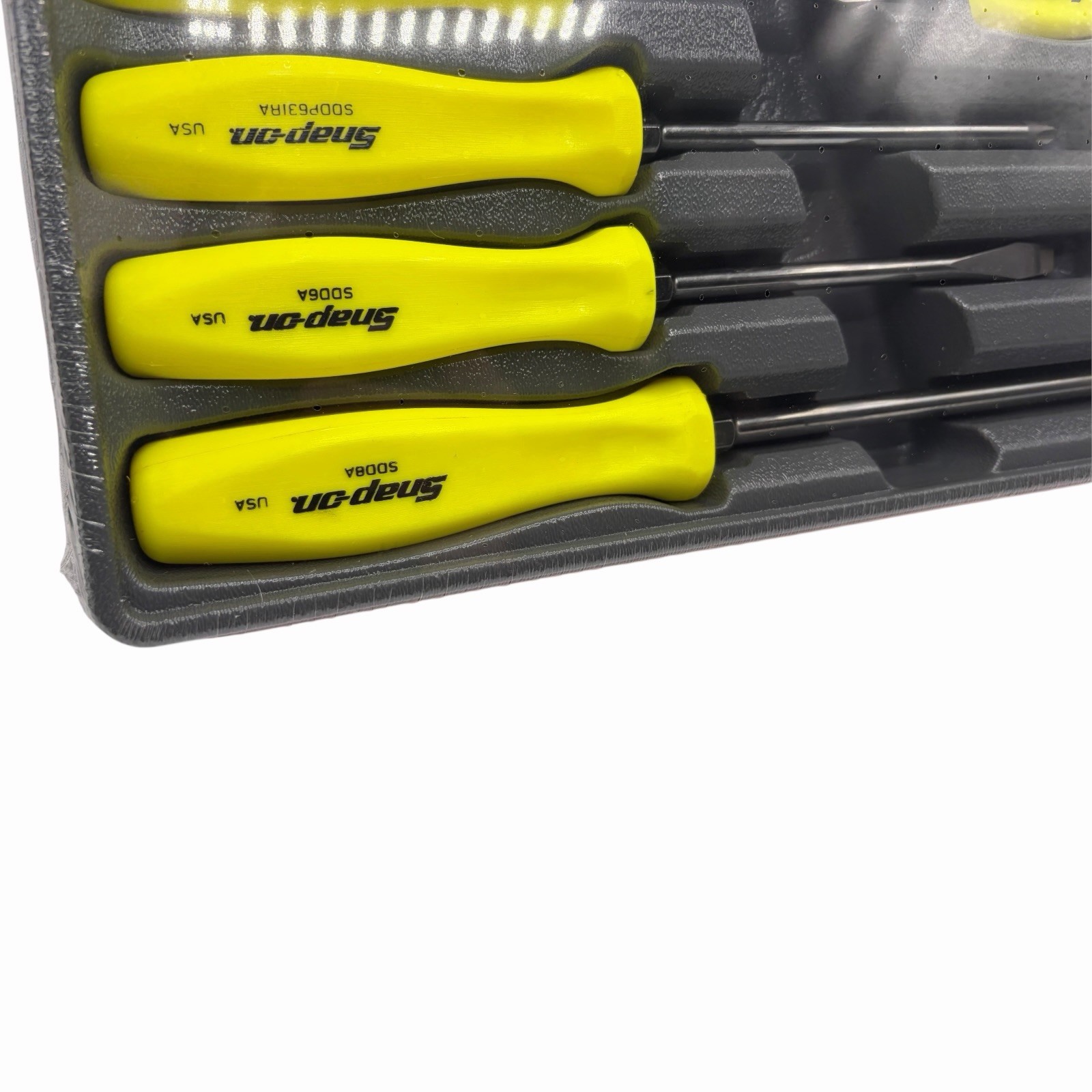 Snap On Tools High Vis Yellow Hard Handle Combination Screwdriver Set SDDX70AHV