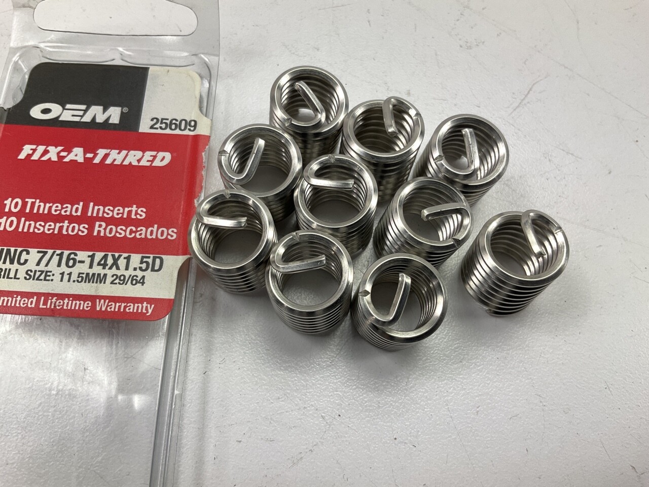 OEM TOOLS 25609 7/16″ Fix-A-Thread Repair Kit – 10 Thread Inserts